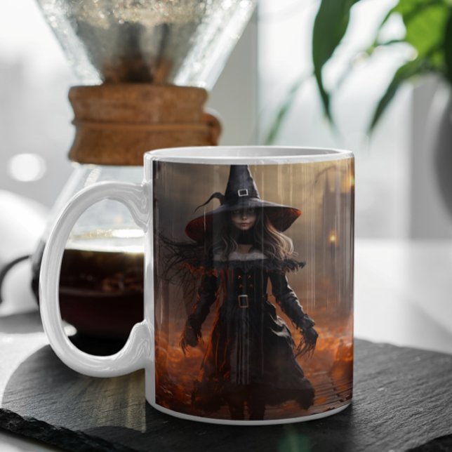 Taza De Café Asustada Bruja Halloween 24 Mug (Scary Halloween Characters version 24 Mug
)