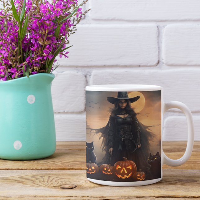 Taza De Café Asustada Bruja Halloween 28 Mug (Scary Halloween Characters version 28 Mug
)