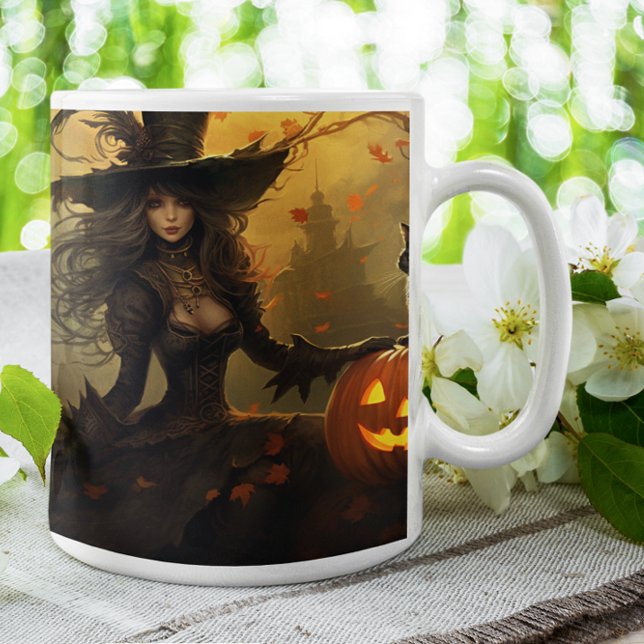 Taza De Café Asustada Bruja Halloween 29 Mug (Scary Halloween Characters version 29 Mug
)
