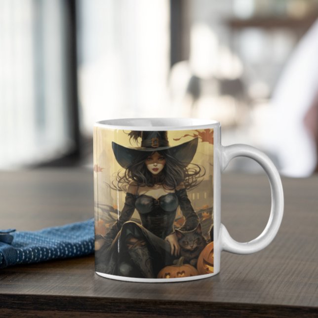 Taza De Café Asustada Bruja Halloween 38 Mug (Scary Halloween Characters version 38 Mug
)