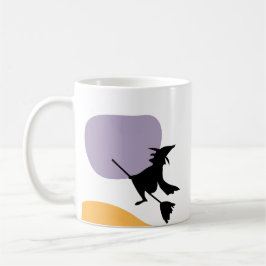 Taza De Café Asustada Bruja voladora en regalo de Halloween con