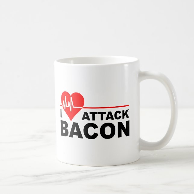 Taza De Café Ataque cardíaco Bacon Funny Mug (Derecha)