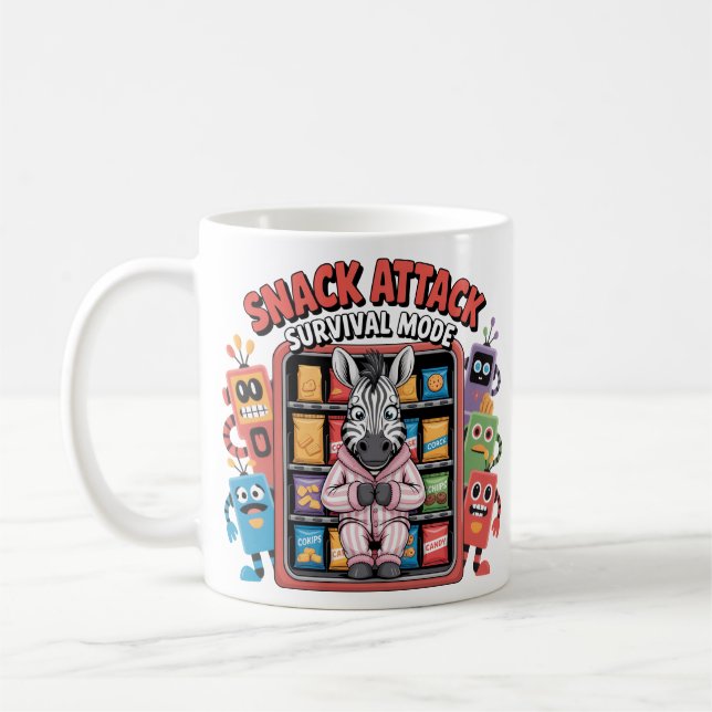 Taza De Café Ataque de Aperitivos Modo Supervivencia Cebra Dive (Izquierda)
