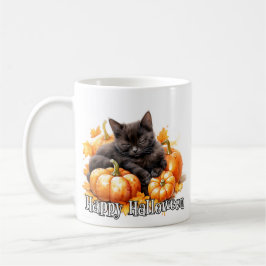 Taza De Café Ataque de gato gatito negro adorable