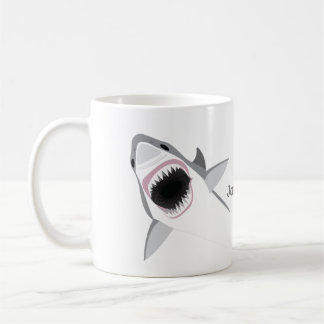 Taza De Café Ataque de tiburón con tu nombre