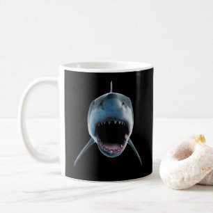 Taza De Café ataque realista de tiburón blanco para amantes