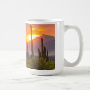 Taza De Café Atardecer de cactus del desierto, Arizona