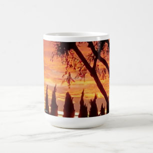 Taza De Café Atardecer de Hollywood en un café