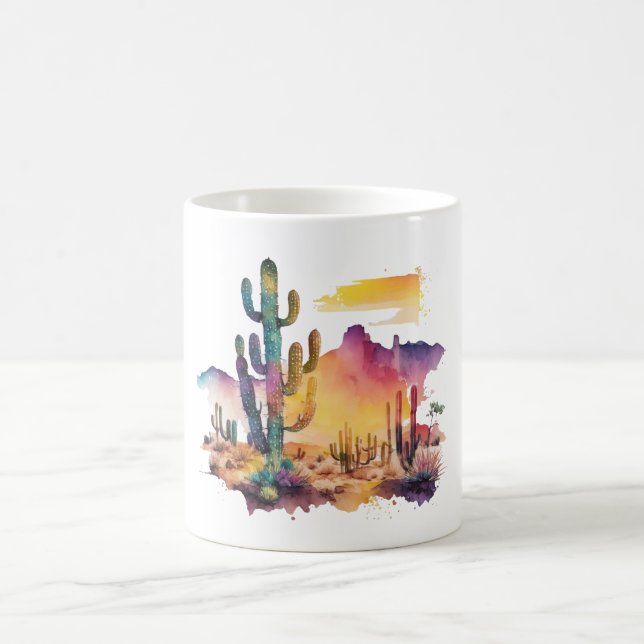 Taza De Café Atardecer del desierto acuático de México (Centro)