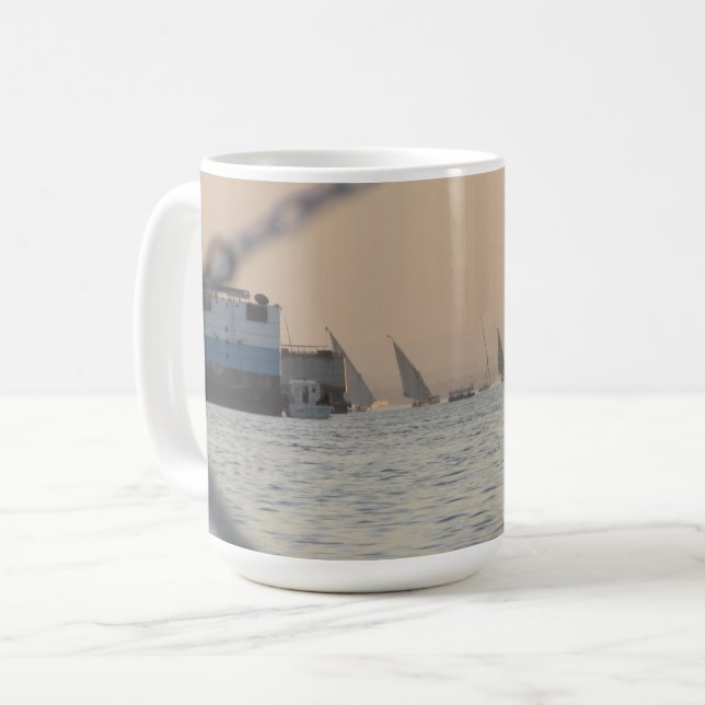 Taza De Café Atardecer del río Nilo - Egipto Mug (Anverso izquierdo)