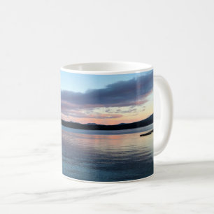 Taza De Café Atardecer en el lago Crescent, Oregón