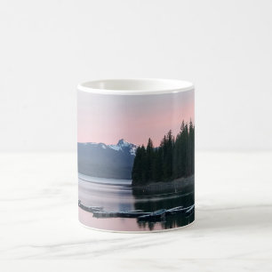 Taza De Café Atardecer en el lago Crescent, Oregón