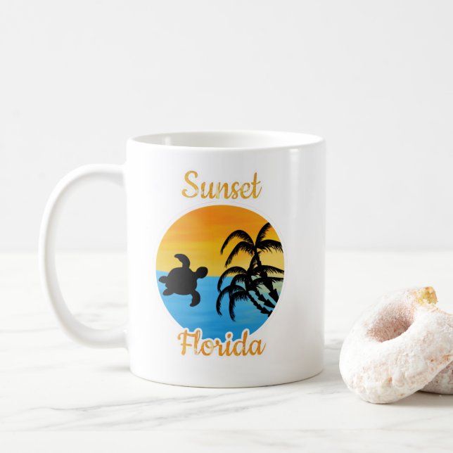 Taza De Café Atardecer en Florida (Con donut)