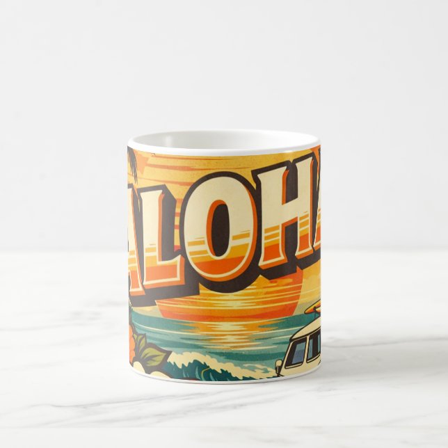 Taza De Café Atardecer en la Isla de la Playa Aloha  (Centro)