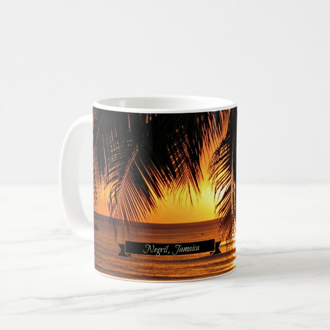 Taza De Café Atardecer en Negril, Jamaica (Anverso izquierdo)