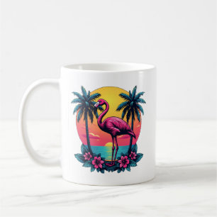 Taza De Café Atardecer Flamingo Rosa - Café tropical Mug