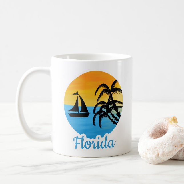 Taza De Café Atardecer lindo en Florida (Con donut)