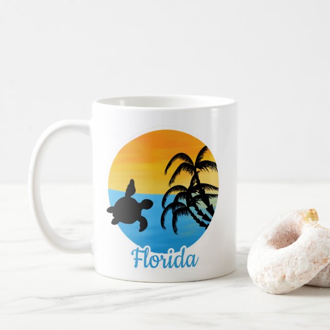 Taza De Café Atardecer lindo en Florida (Con donut)