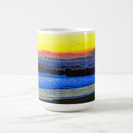 Taza De Café Atardecer Místico 