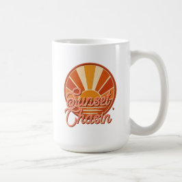 Taza De Café Atardecer Persiguiendo Vibra Vintage