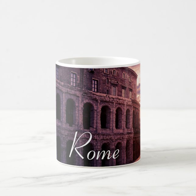 Taza De Café Atardecer sobre el Coliseo de Roma (Centro)