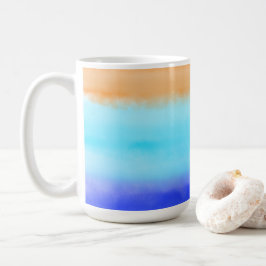 Taza De Café Atardecer sobre la acuarela oceánica Resumen arte