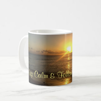 Taza De Café Atardecer tropical y una cita