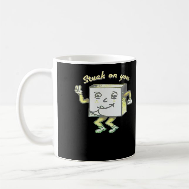 Taza De Café Atascado en ti Post It Estilo Mínimo Moderno  (Izquierda)