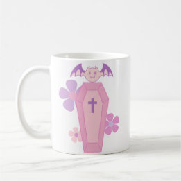 Taza De Café Ataúd floral rosa