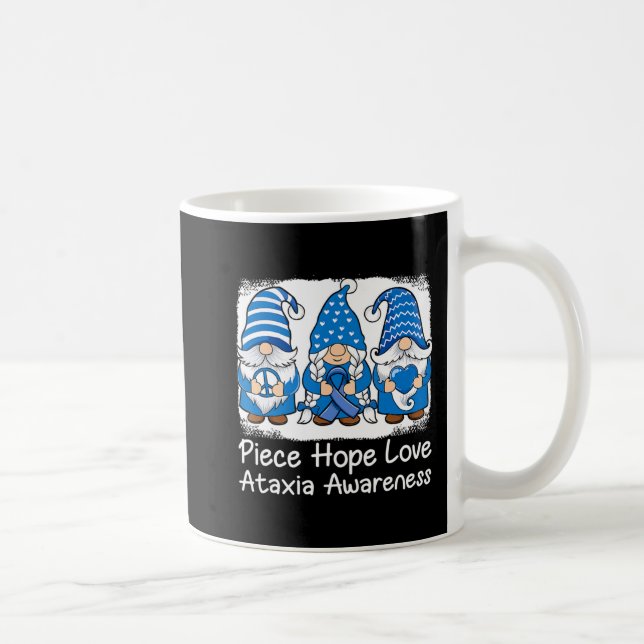 Taza De Café Ataxia Apoyo gnomas con cinta Ataxia Azul Awar (Derecha)