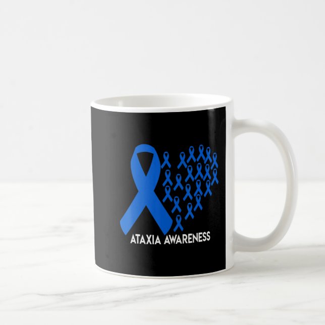 Taza De Café Ataxia Awareness cinta azul Gift T-Shirt31 (Derecha)