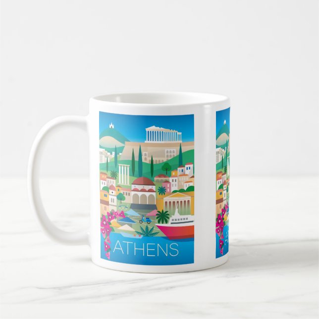 Taza De Café Atenas, Grecia Mug (Izquierda)