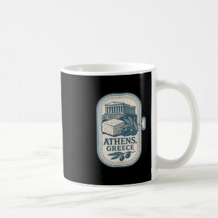 Taza De Café Atenas Grecia Recuerdo Queso Griego Y Diseño De Vi