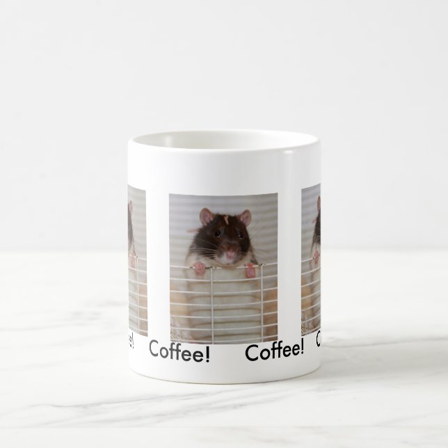 Taza De Café Atención de deseo encapuchada de Rattie (Centro)