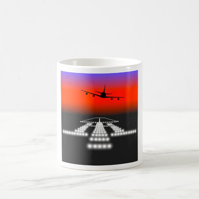 Taza De Café Aterrizaje nocturno del avión (Subido por el creador)
