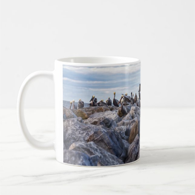 Taza De Café Aterrizaje pelicano marrón en punto pelícano, Alab (Izquierda)