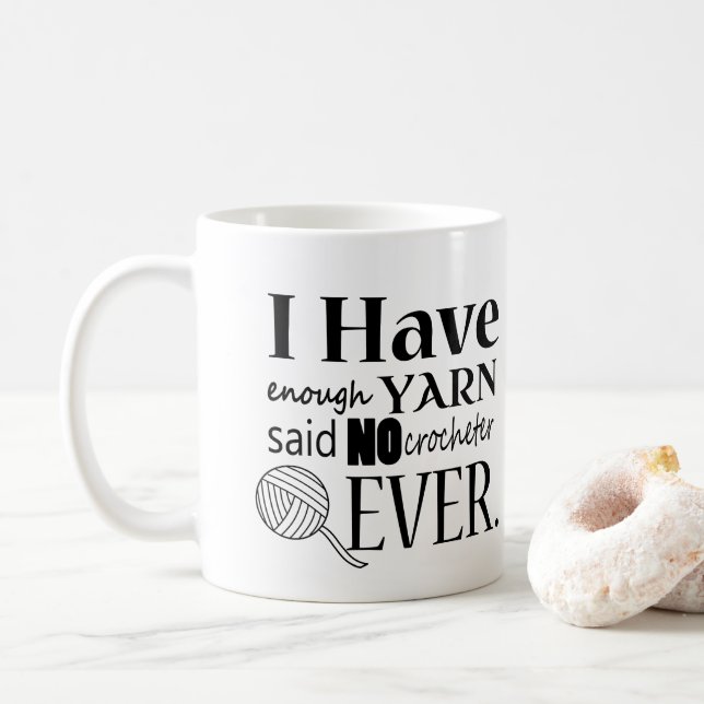 Taza De Café Atesorador del hilado del ganchillo • Artes (Con donut)