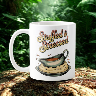 Taza De Café Atiborrado y Estresado Humor de Caos en la Comid