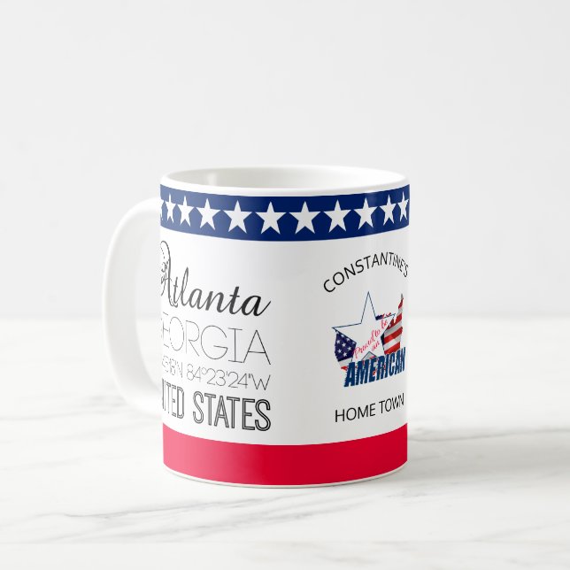 Taza De Café Atlanta, Georgia, Estados Unidos elegante (Anverso izquierdo)