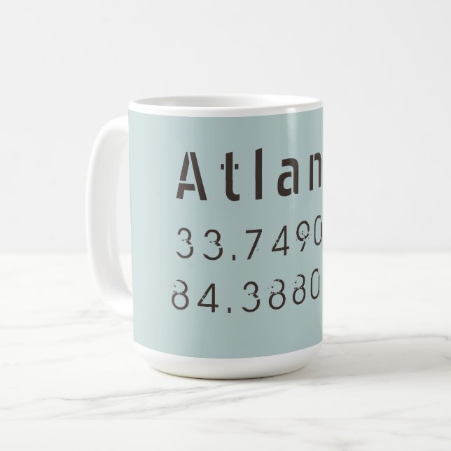 Taza De Café Atlanta Latitude y longitud (Anverso izquierdo)