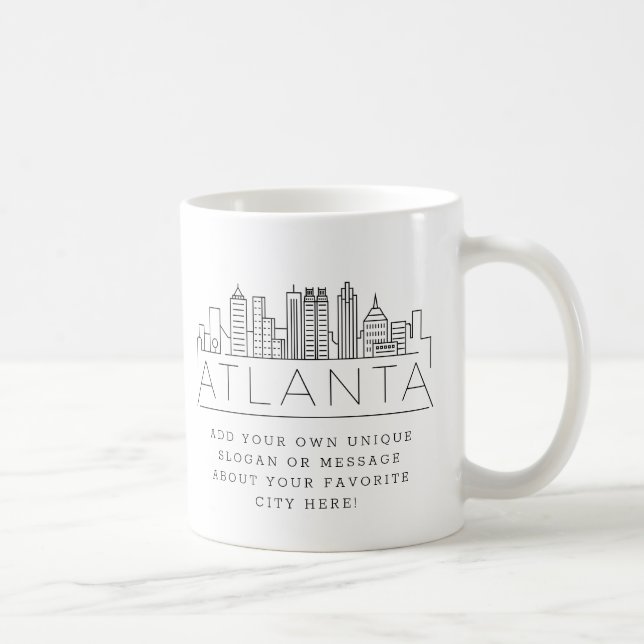 Taza De Café Atlanta, línea aérea con estilo de Georgia | Lema  (Derecha)