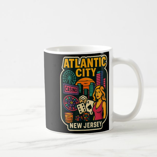 Taza De Café Atlantic City New Jersey Vacation Casino Gaming Ga (Derecha)