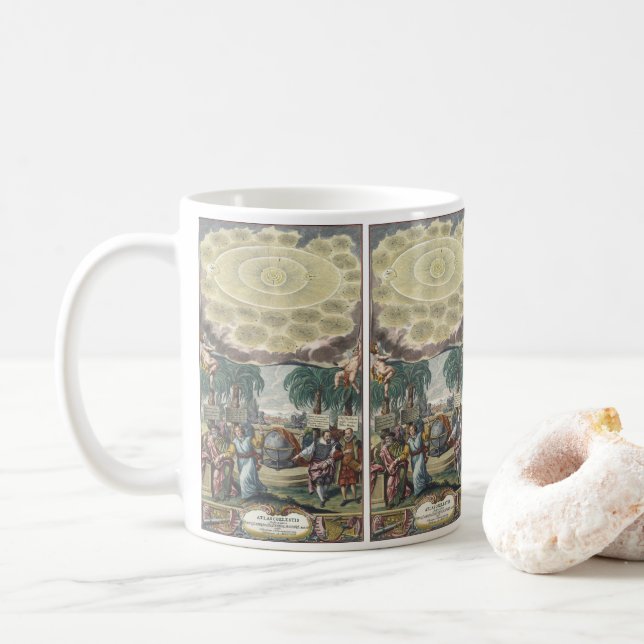 Taza De Café Atlas Coelestis de Doppelmaier, Astronomía de époc (Con donut)