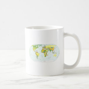 Taza De Café Atlas del País del Mapa Mundial