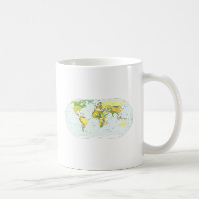 Taza De Café Atlas del País del Mapa Mundial (Derecha)