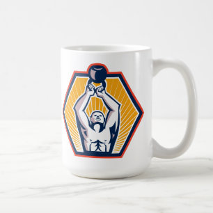 Taza De Café Atleta de Crossift que levanta retro delantero de