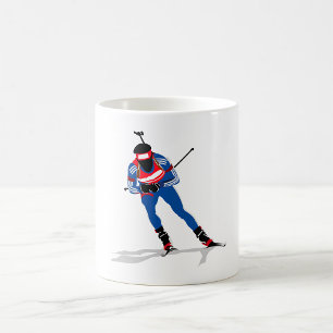 Taza De Café Atleta de deportes de invierno en acción