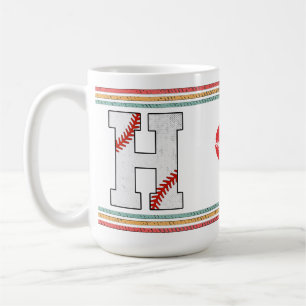 Taza De Café Atletismo Carta H Retro Vintage Béisbol