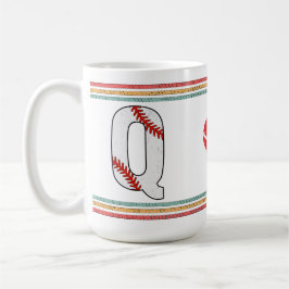 Taza De Café Atletismo Carta Q Béisbol Retro Vintage