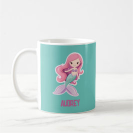 Taza De Café Atractiva sirena pastel con nombre de niño
